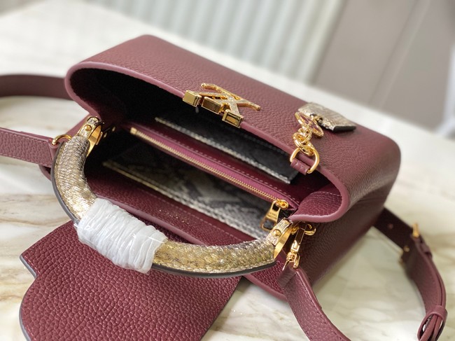 Louis Vuitton Capucines BB M89369 Grenat Red&gold Snake skin
