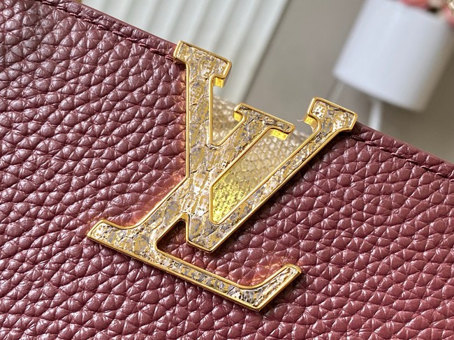 Louis Vuitton Capucines BB M89369 Grenat Red&gold Snake skin