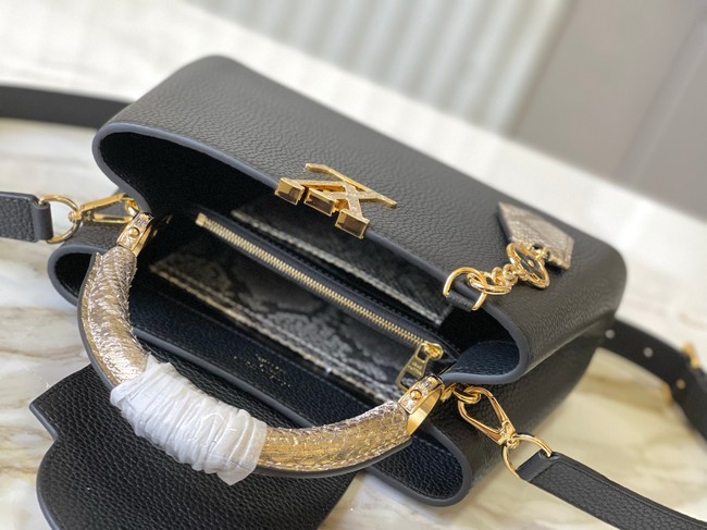 Louis Vuitton Capucines BB M89369 black&gold Snake skin