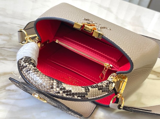 Louis Vuitton Capucines Mini M89369 light gray&gray Snake skin