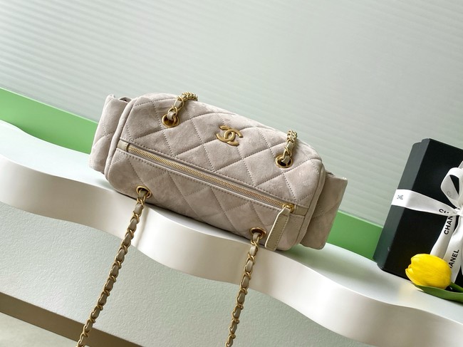 Chanel velvet Bowling Bag AS5791 Cream