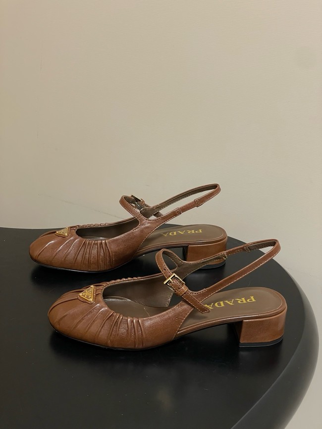 PRADA leather slingback Sandals 21056-2