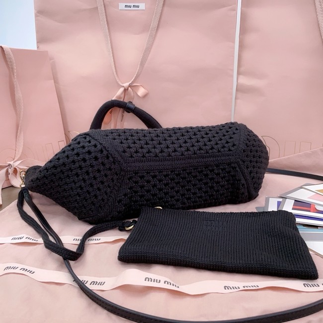 MIUMIU woven tote bag 5GB281 Black