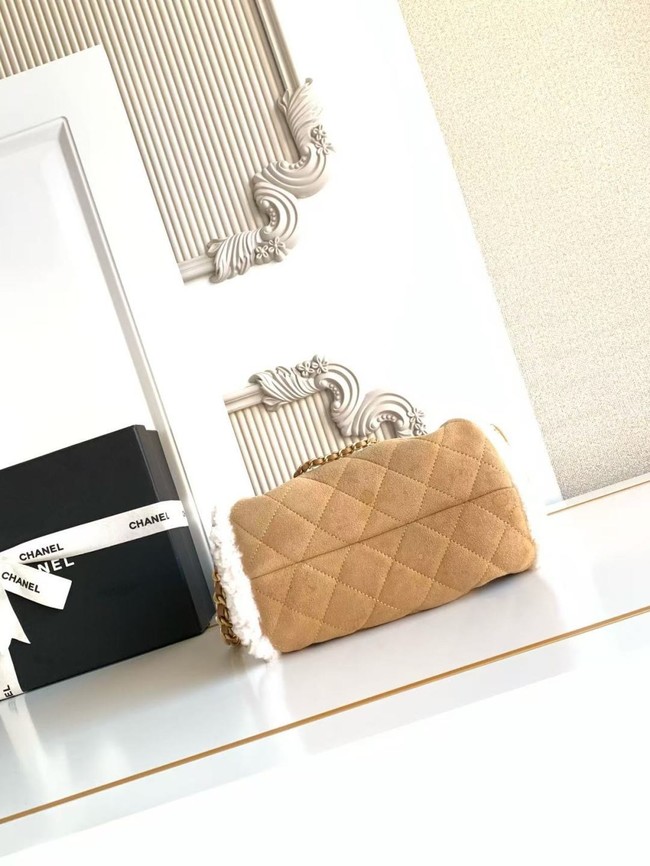 CHANEL 25 Handbag mini AS5631 Suede Calfskin brown