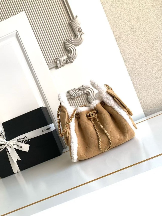 CHANEL 25 Handbag mini AS5631 Suede Calfskin brown