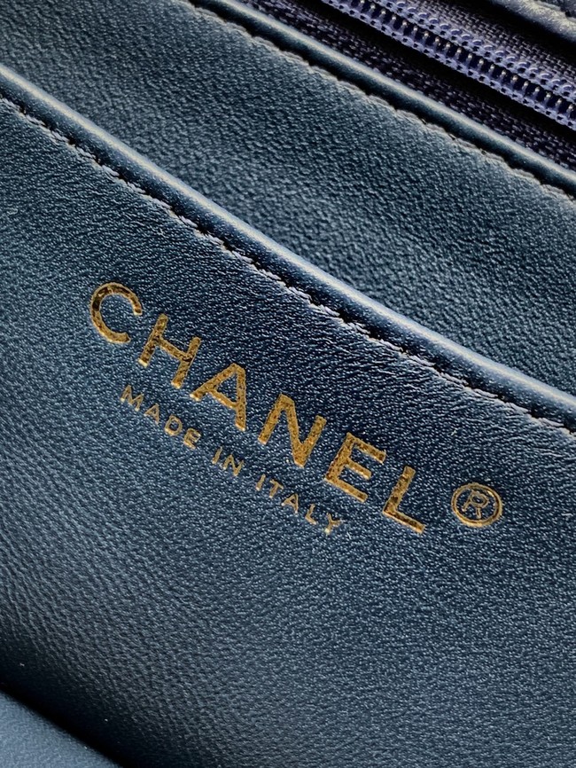 CHANEL Mini Flap Bag with Top Handle AP2431 dark blue