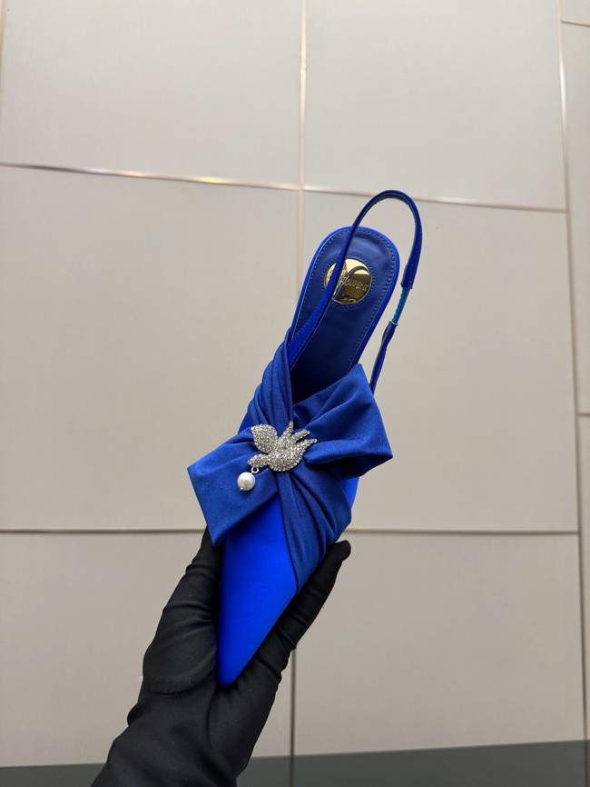 Saint Laurent AMALIA slingback pumps in satin crepe Heel 10.5CM 55726-10