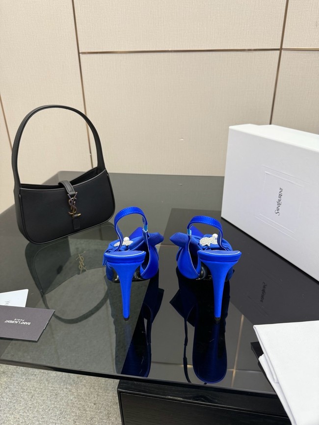 Saint Laurent AMALIA slingback pumps in satin crepe Heel 10.5CM 55726-10