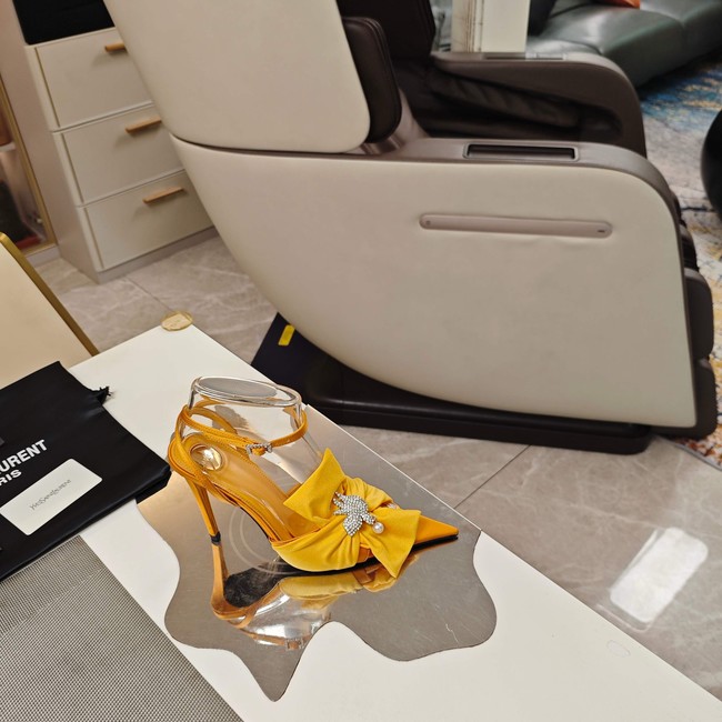 Saint Laurent AMALIA slingback pumps in satin crepe Heel 10.5CM 35964-4