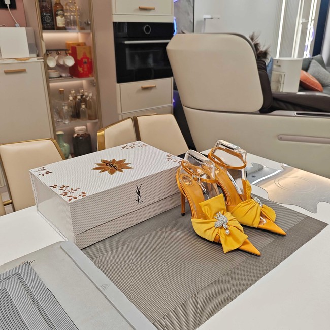 Saint Laurent AMALIA slingback pumps in satin crepe Heel 10.5CM 35964-4