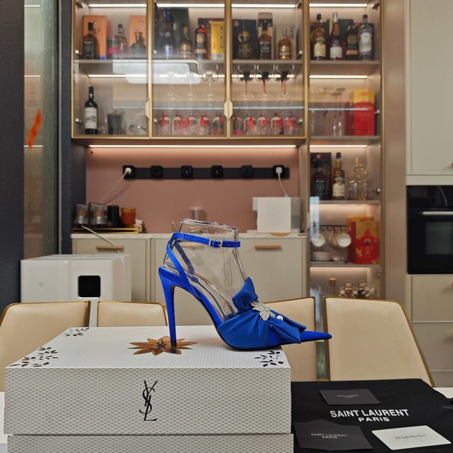 Saint Laurent AMALIA slingback pumps in satin crepe Heel 10.5CM 35964-7