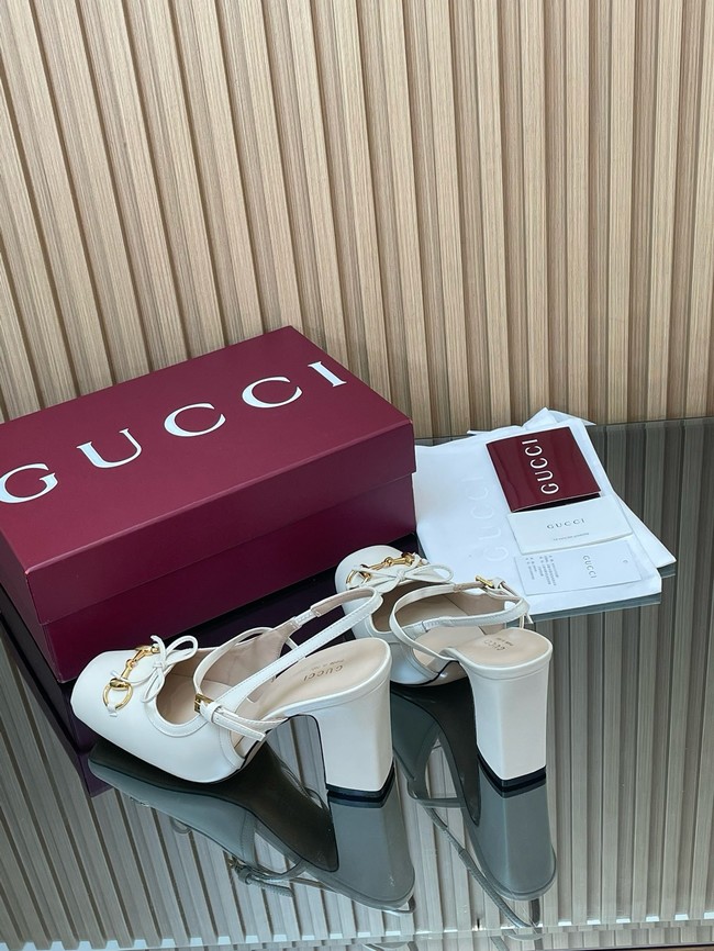 Gucci Womens slingback pump with Horsebit Heel 9.5CM 66924-6