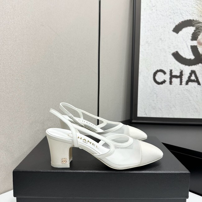 Chanel Slingbacks Mesh & Grosgrain Heel Height 65mm G31318-1
