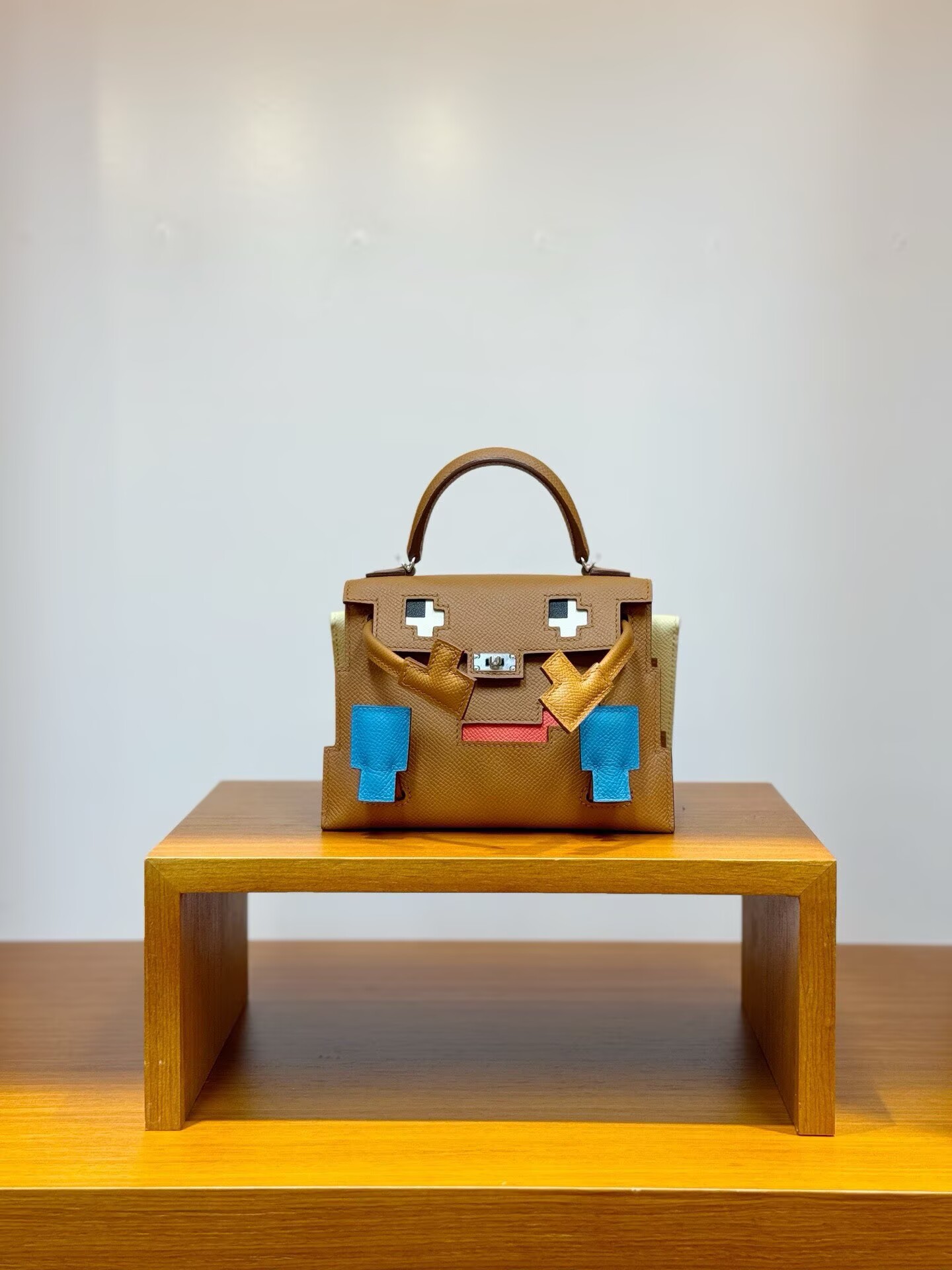 Hermes Original Epsom Leather Mosaic Figure Bag H6302 Brown