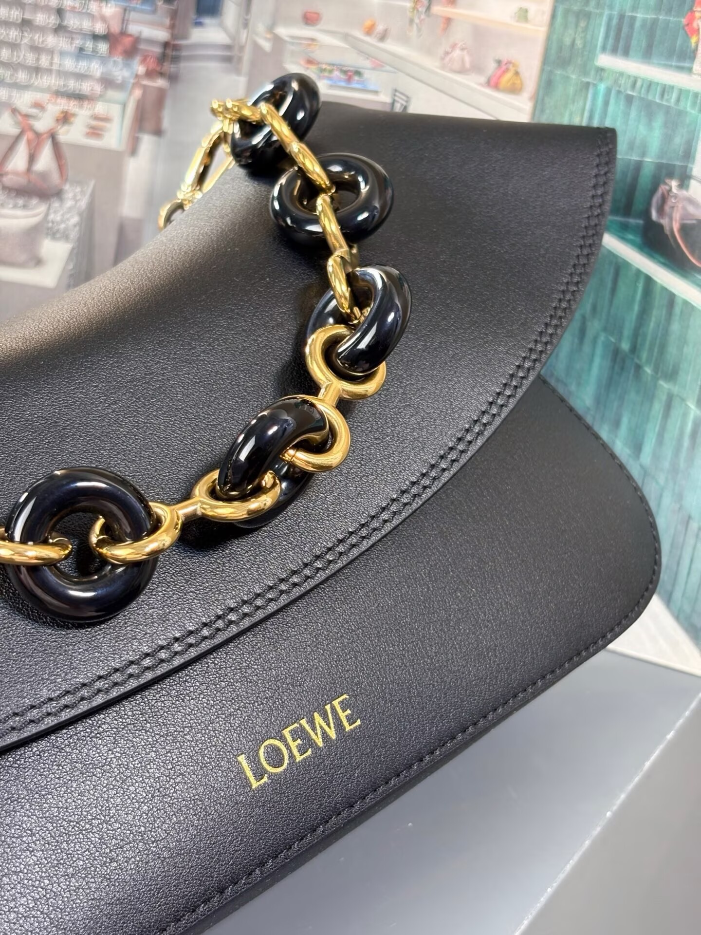 Loewe Ola Original Leather Fashion Handbag L53012 Black
