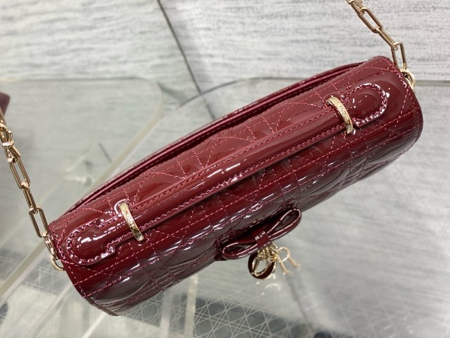 My Dior Mini Bag Cannage patent leather S0984PU wine red