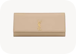 SAINT LAURENT KATE clutch in grain de poudre leather 851921 DARK BEIGE