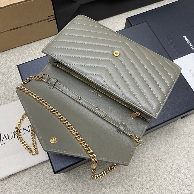 SAINT LAURENT WOC Classic Monogramme Flap Bag 360452 dark gray