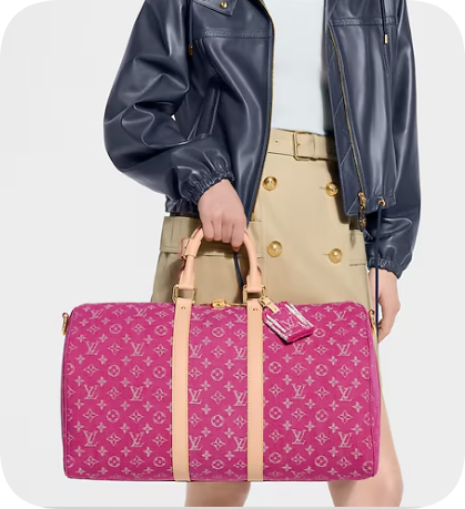 Louis Vuitton Keepall Bandouliere 45 M27944 Fuchsia Denim