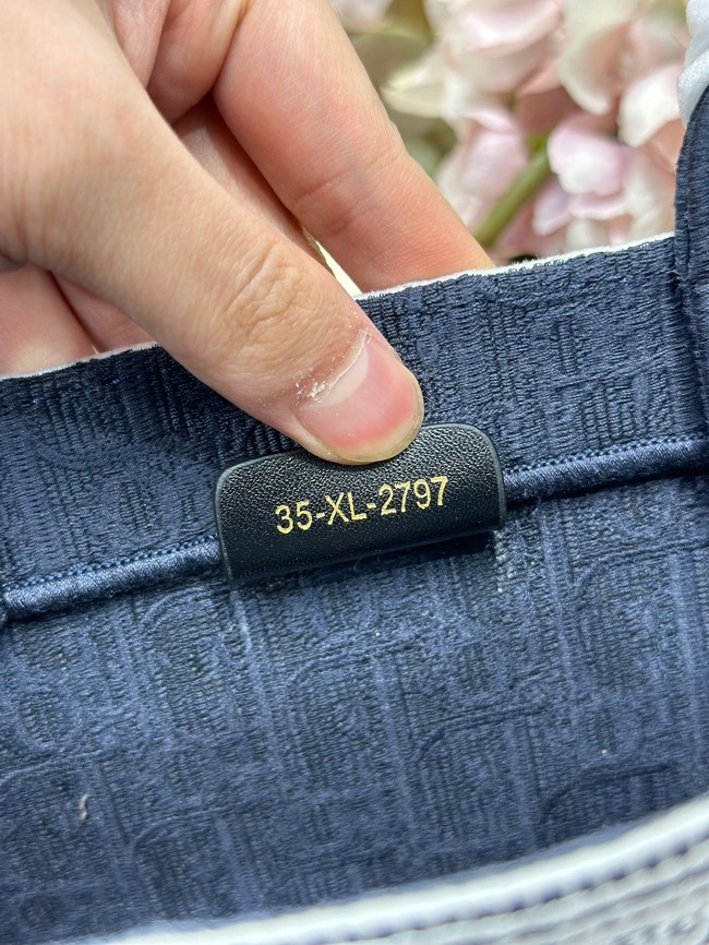 Small Dior Book Tote with Strap Embroidery M1404PE-2