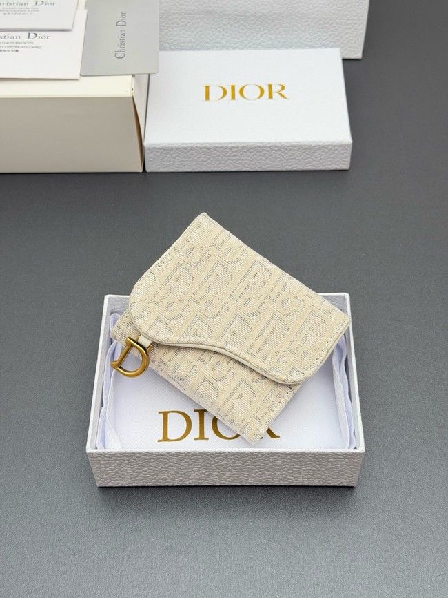 Dior Saddle Bloom Card Holder S5652 Beige
