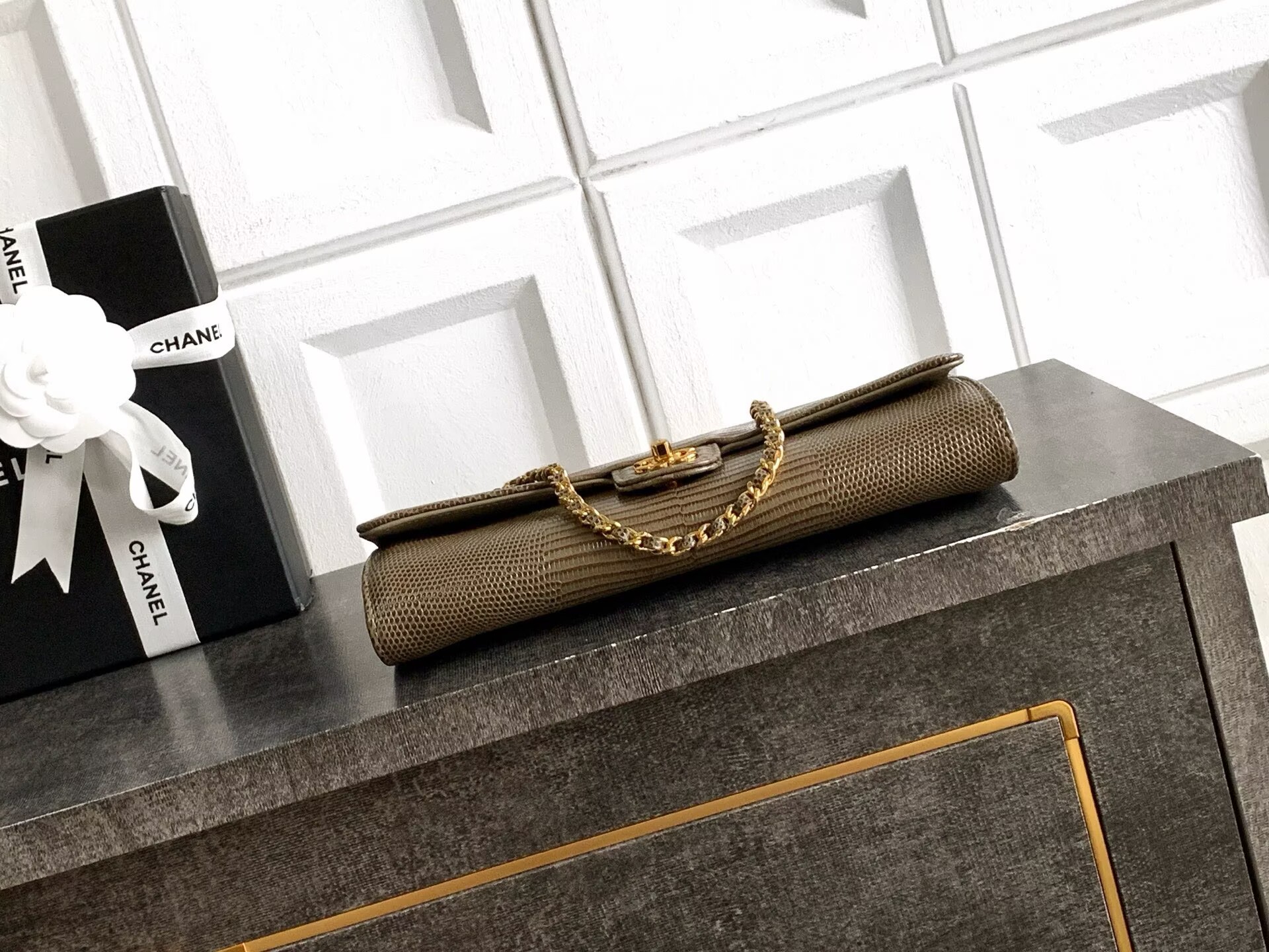 Chanel 26A Original Leather CC Handbag A6430 Khaki