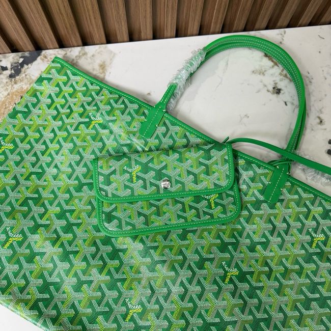 Goyard Goyardine canvas & Chevroches calfskin Large bag CL09P GREEN
