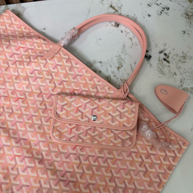 Goyard Goyardine canvas & Chevroches calfskin Large bag CL09P PINK
