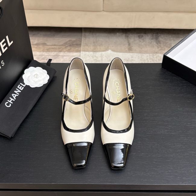 Chanel Lambskin Mary Janes high heels 8.5CM 64105-3