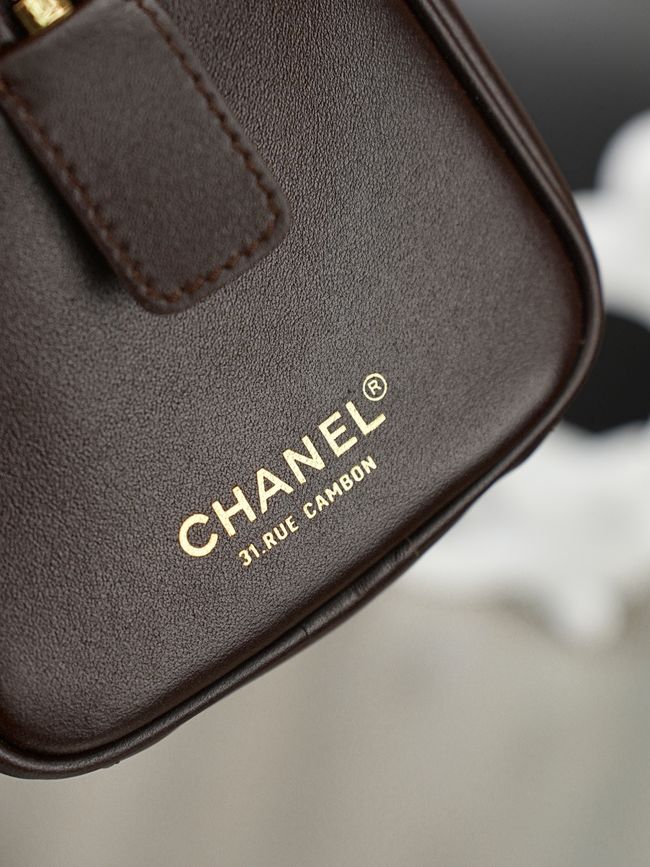 Chanel Large Bowling Bag AS6211 dark brown