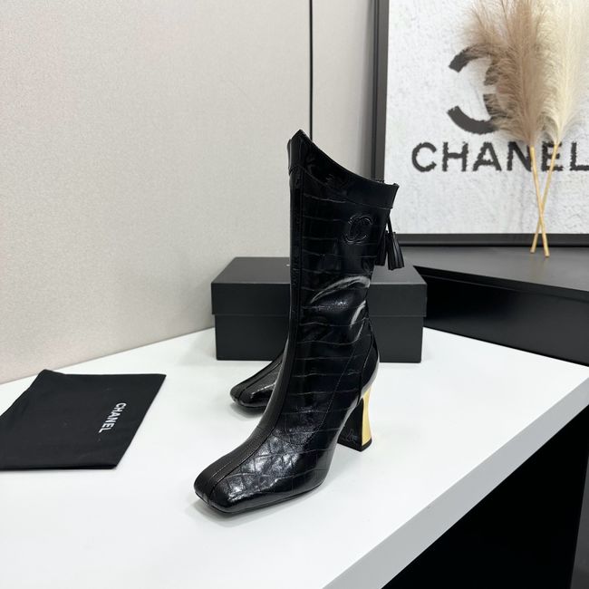 Chanel Mid-Calf Boots Shiny Calfskin 64176-2