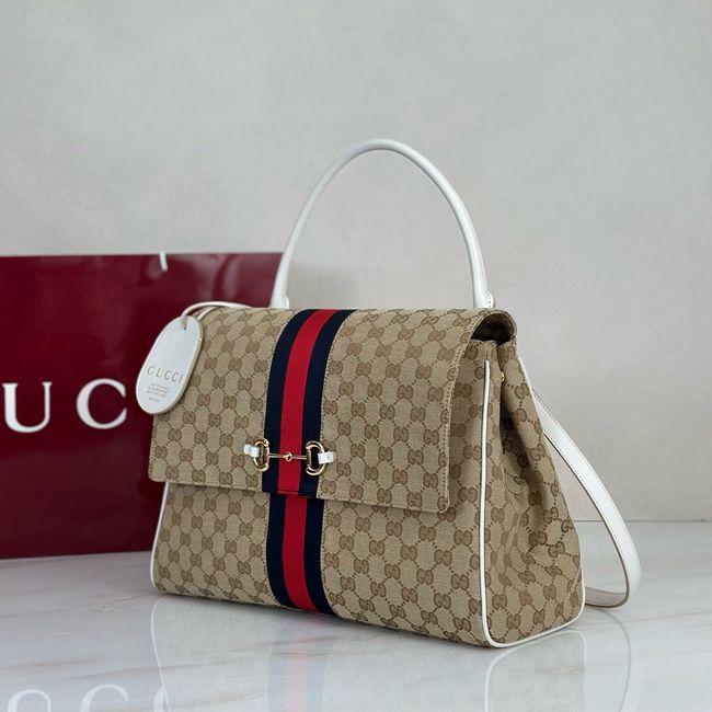 Gucci Paparazzo large top handle bag 875019 white&brown