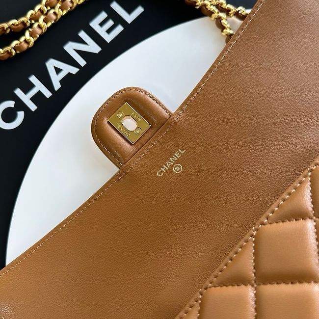 Chanel Clutch with chain Sheepskin AP5280 brown