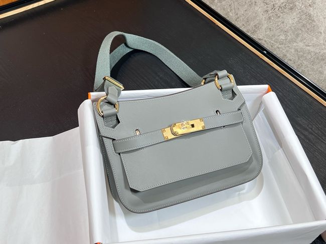 Hermes Jypsiere mini shoulder bag H088004 Cloudy gray &gold buckle