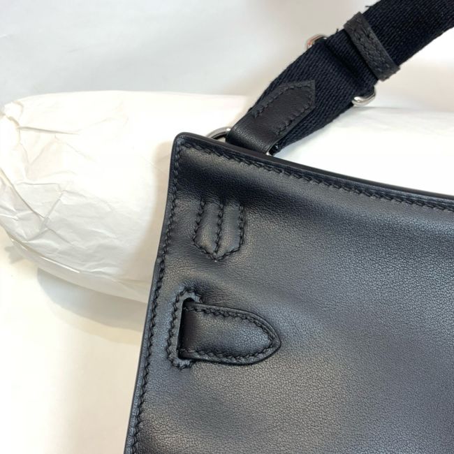 Hermes Jypsiere mini shoulder bag H088004 black &silver buckle