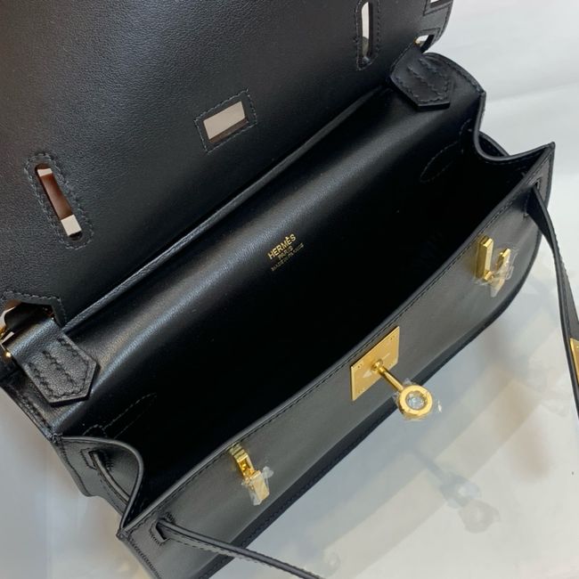 Hermes Jypsiere mini shoulder bag H088004 black&gold buckle