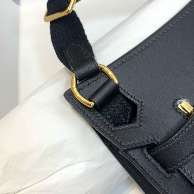 Hermes Jypsiere mini shoulder bag H088004 black&gold buckle