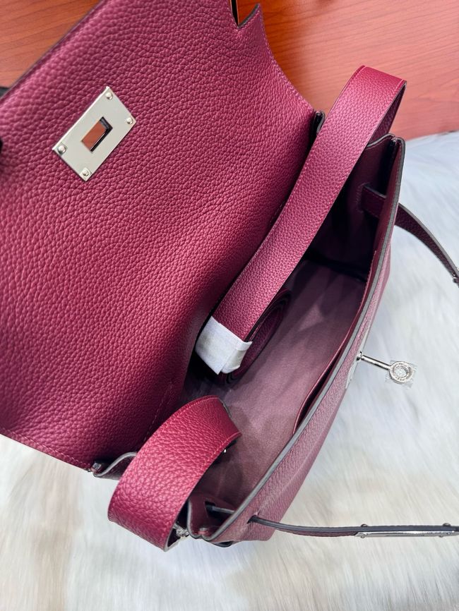 Hermes kelly messenger bag H08801 Wine