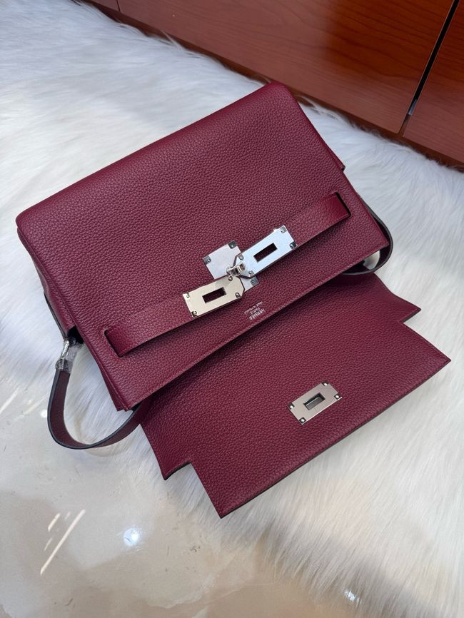 Hermes kelly messenger bag H08801 Wine