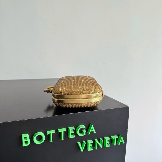 Bottega Veneta Soft Knot Clutch Crystal 866062V gold