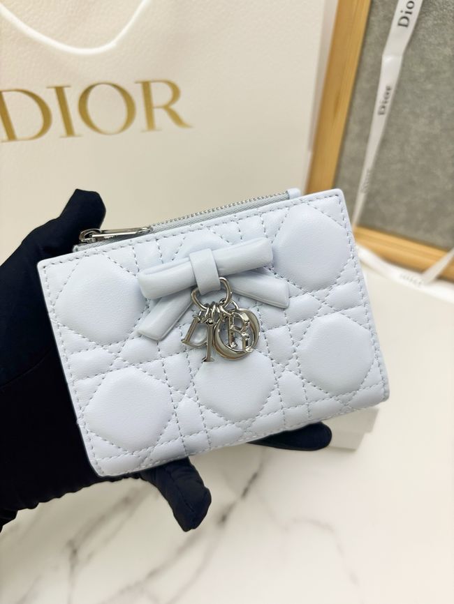 Lady Dior Dahlia Wallet Craie Cannage Lambskin S2065-2