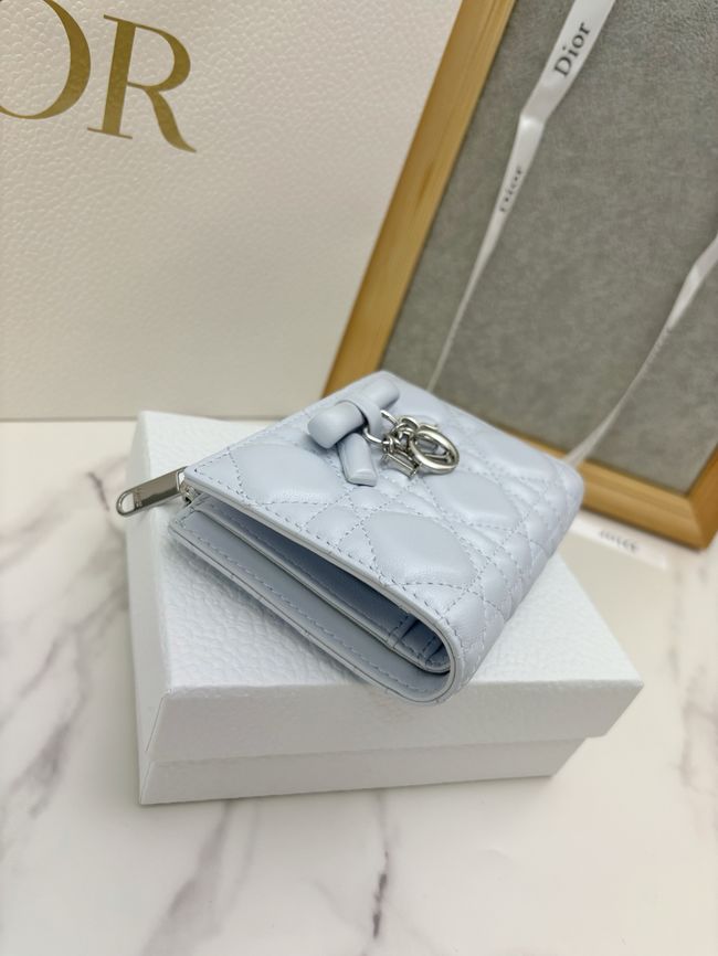 Lady Dior Dahlia Wallet Craie Cannage Lambskin S2065-2