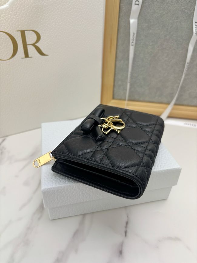 Lady Dior Dahlia Wallet Craie Cannage Lambskin S2065-6