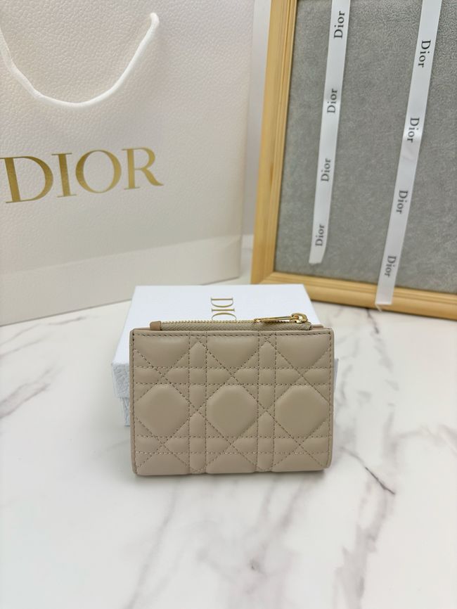 Lady Dior Dahlia Wallet Craie Cannage Lambskin S2065-7