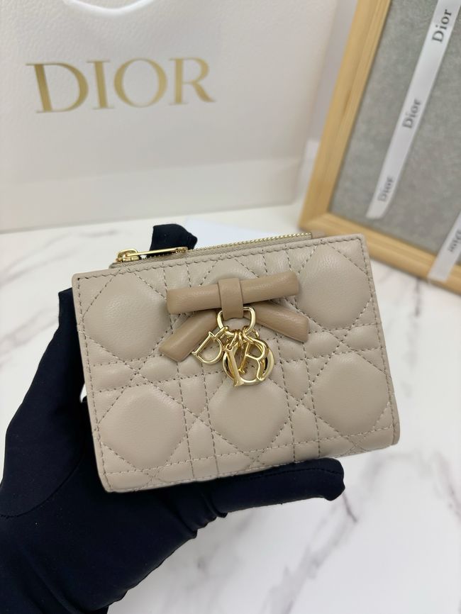 Lady Dior Dahlia Wallet Craie Cannage Lambskin S2065-7