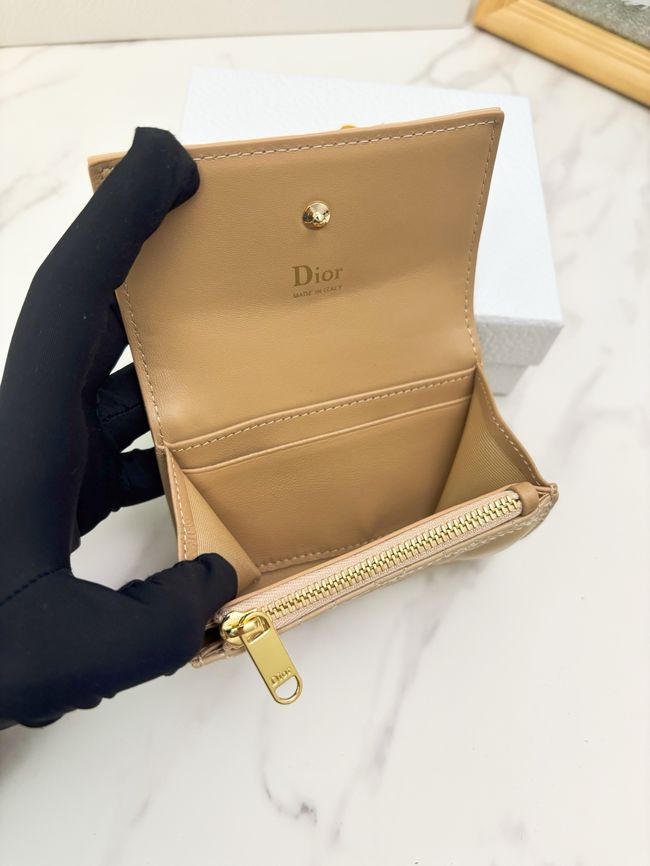 Lady Dior card holder Craie Cannage Lambskin S2067-1