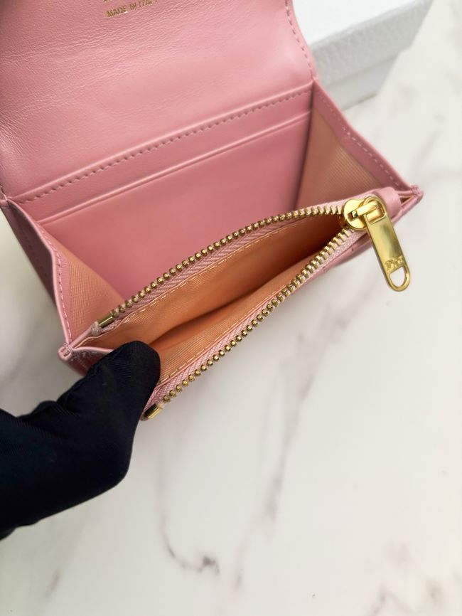 Lady Dior card holder Craie Cannage Lambskin S2067-2