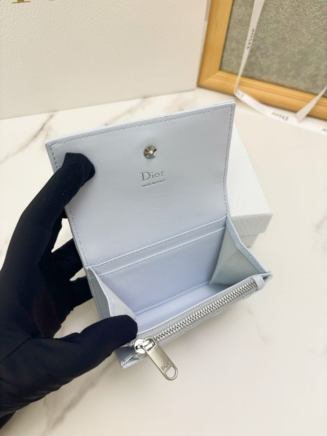 Lady Dior Dahlia card holder Craie Cannage Lambskin S2067-7