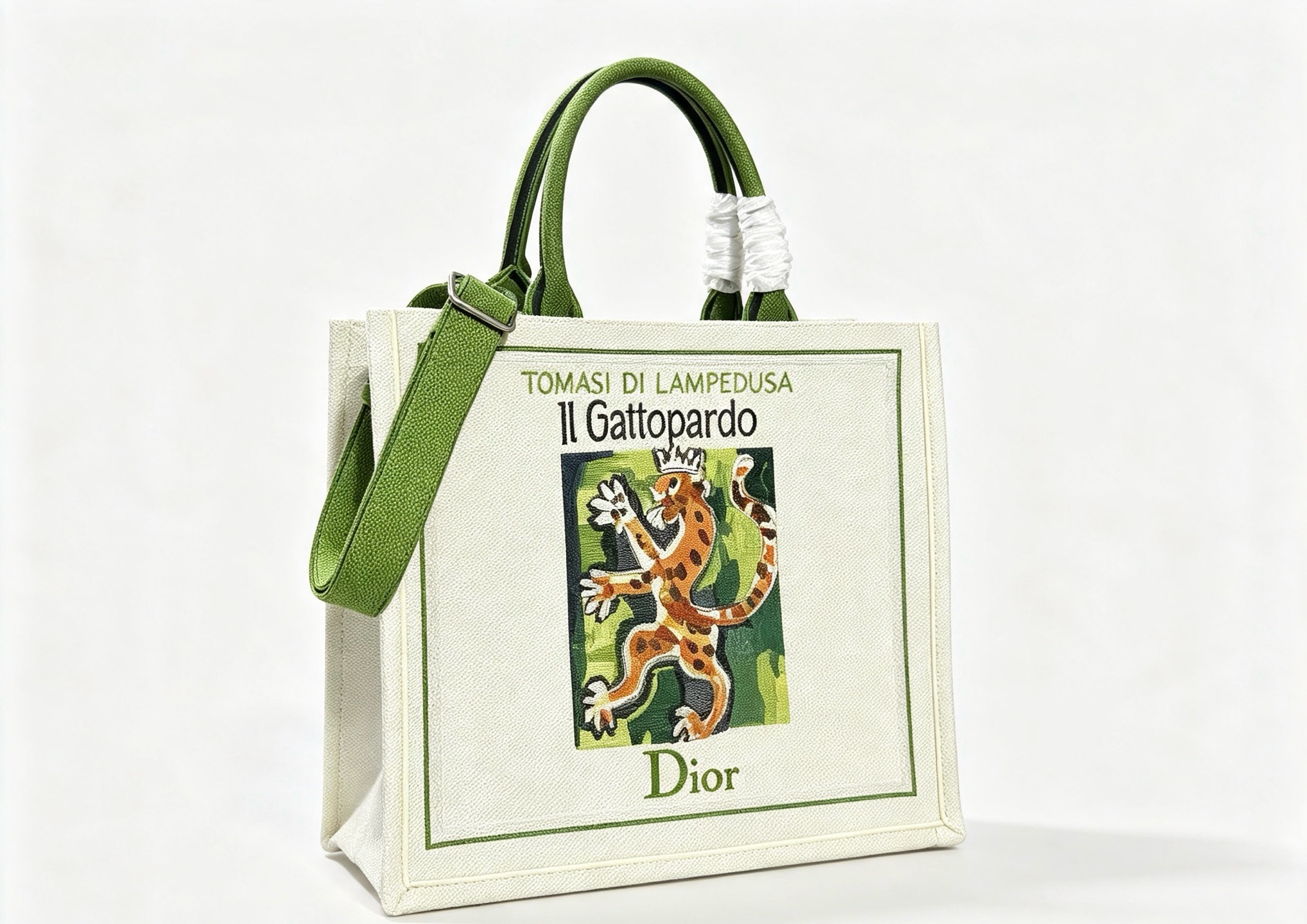 Large Dior Book Tote Embroidery M1349OE green