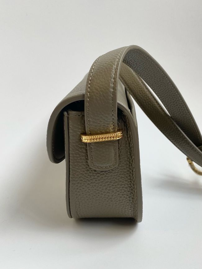 Small Dior Medaillon Flap Bag Grained Calfskin M3919Q Khaki